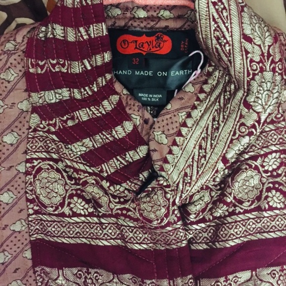 100% Silk Sari Vest by Layla~Hand Made On Earth - Picture 10 of 14